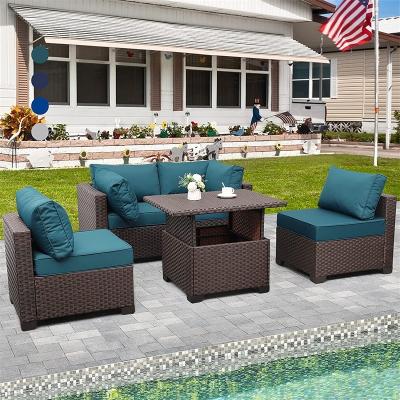 China Eco-friendly\UV Resistant\Water Proof\High Quality Customized Heavy Duty Rattan Patio Furniture Outdoor Sofas New Design Weather Sets Lounge Furniture for sale