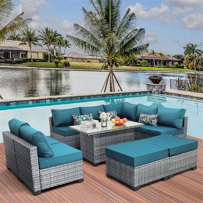 China Eco-friendly\UV Resistant\Water Proof\Chinese Manufacturer Directly Selling Rattan Furniture Resistant Outdoor Garden Sofas Hot Time Selling 2022 for sale