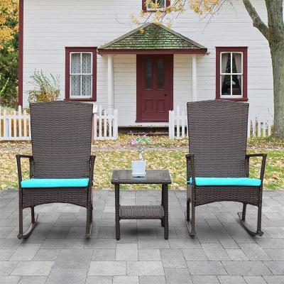 China Manufacturer Directly Selling Modern Hot Chinese Rattan Set Garden Rocking Chairs Outdoor Furniture for sale