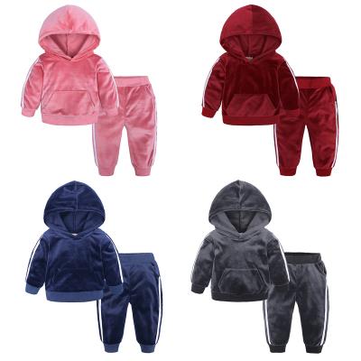 China Boutique 2020 Autumn Spring Sports 2pcs Pleuche Casual Baby Boy Kids Clothing Sets for sale