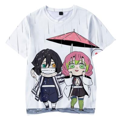 China Japanese Custom Comic Printed Demon Slayer T Shirt Plus Size Anime Demon Slayer for sale