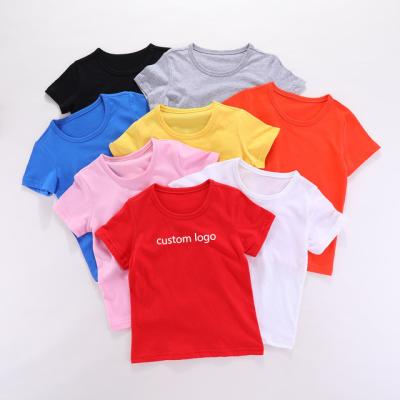 China Custom 100% Breathable Plain Cotton C1 Kids Logo Blank Kids T-shirts for Boys and Girls for sale