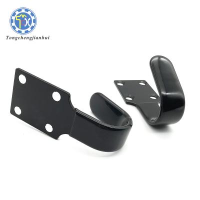 China Heavy Industry Customized J Shape Black Coated Stainless Steel Or Metal Flat Wall Hook for sale