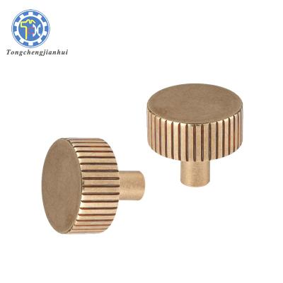 China Custom Traditional CNC Machined Brass Knurled Knob Or Metal Stainless Steel Handle For Cabinet Door for sale