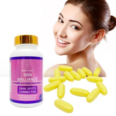 China Anti-Wrinkle Gluta Cocos Glutathione Pills Skin Whitening Capsules Remove Dark Spots Skin Tone More Radiant Skin Vegetable Clear Capsules for sale