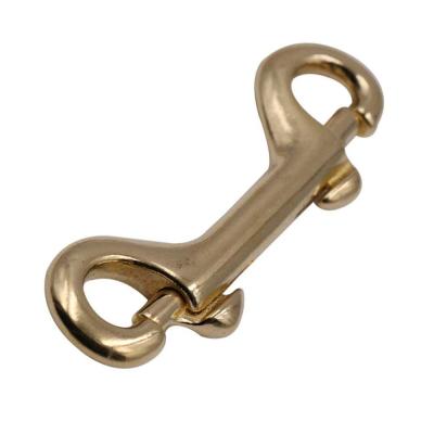 China Brass Double Ended Round Eye Hook Bolt Snap For Pet Chains Brass Snaps Metal Hook for sale