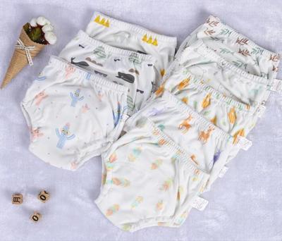 China Baby Cloth Bamboo Diaper Printed Reusable Diaper Washable Baby Toddler Training Pants for sale