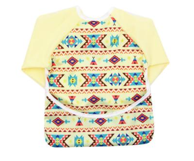 China Hot Selling Antibacterial Kids Cardboard Long Sleeve Baby Bibs Waterproof Feeding Bibs for sale