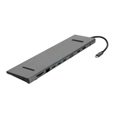 China Laptop 12/13.3/15 Inch High Quality USB C Docking Station 3.0 Inch Multi USB Charging Laptop Type C Hub 11 In 1 for sale