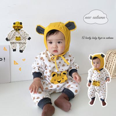 China Q2-Baby Lively Speckled Cartoon Romper Jumpsuit Pointelle Printing For Spring And Fall for sale