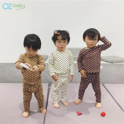 China Q2-baby High Quality Dot Pattern Baby Two Piece Homewear Clothing Infant Pajama Set for sale