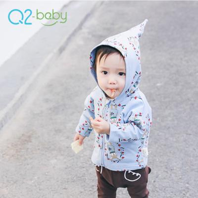 China Q2-baby Winter Fashion Animal Print Hooded Newborn Toddler Coat For Baby Boys Girls for sale