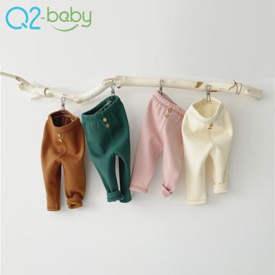 China Q2-Baby Boy Girl Infant Cotton Pants Unisex Ribbed Cotton Baby Leggings Embroidered for sale