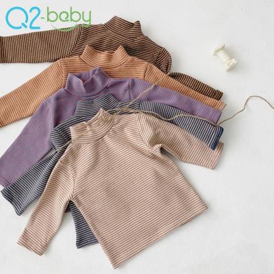 China Q2-baby 2494 Baby Clothes Manufacturer Infant Striped Winter Shirt Long Sleeve Baby Tops for sale