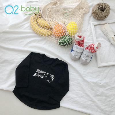 China Baby Boy Infant T Shirt Plain White Black Sustainable Breathable Cotton Casual for sale