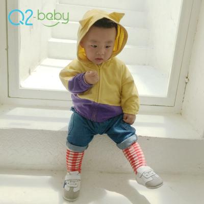 China Q2-baby Stock Cheap Patchwork Color Infant Sweatshirt Pullover Plain Baby Hoodies for sale