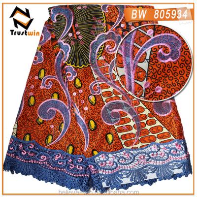 China BW 2016 Hot Sale Wax Print Fabric African Anti Static With Rope Lace for sale