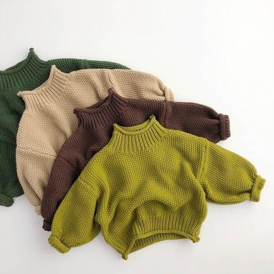 China Lovely Breathable Autumn Toddler Solid Simple Sweater Tops Knit Kids Winter Plus Size Girls Cotton Sweater Kids Baby Oversized Sweaters for sale