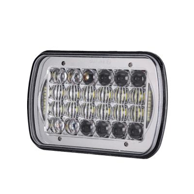 China Aluminum + PC Loyo Hig Quality 5x7 Headlight 6000K 5x7 Spotlight 72W Square LED Headlights For Off Road 4x4 for sale