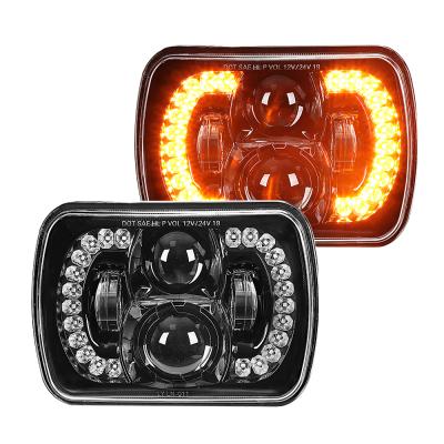 China Dot Faros De Led High Low Aluminum Beam 5X7 Led Headlamp Diamond Angle Eyes H4 Headlamp 5X7 For Jeep Xj Yj for sale