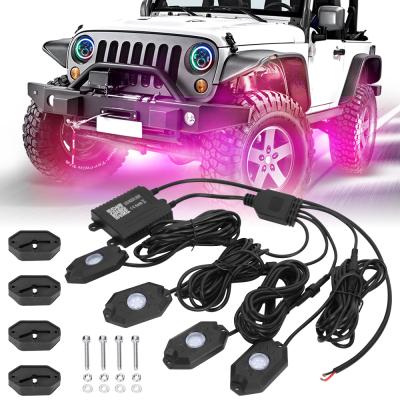 China All Vehicles Amazon Hot Sale Muti-color Rock Lights 9W Rock Lights bluetooths rgbw for sale