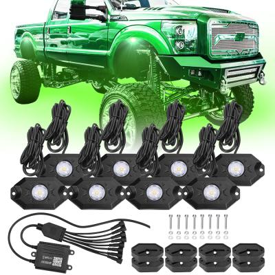 China Loyo Small Size Rock Lights RGB Led Rock Lights App Control Waterproof With Dual Outdoor Underglow Lights For Trucks For Jeep for sale