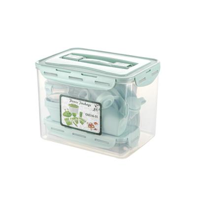 China Concise Viable Plastic Food Box Storage Kitchen Style Pinique Set For Meal for sale