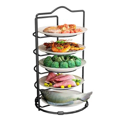 China Modern Stackable Prep Dish Tray Rack Food Storage Organizer Pads Cooking Dishes for sale