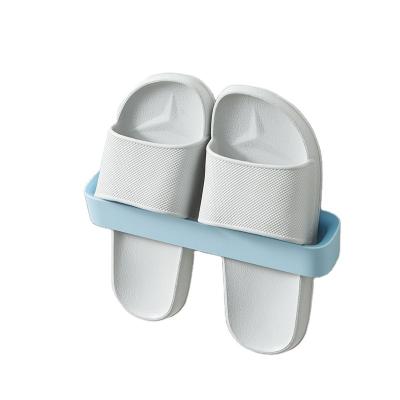 China Free Hole Slipper Rack Bathroom Storage Supplies Hole Free Wall Hanging Rack for sale