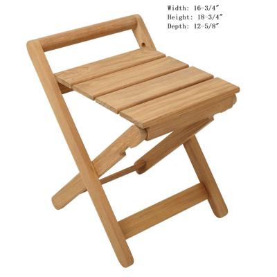 China Contemporary Wholesale Bamboo Shower Bench With Storage Shelf Bamboo Shower Chair for sale