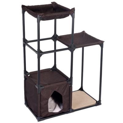 China Viable Wholesale Carton Scratcher Cat Climber Tree House Large Multilevel Cat Climbing Tower for sale