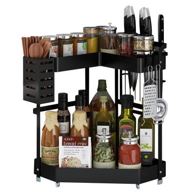 China Hot Sales Multifunctional Organizer Spice Rack Stainless Steel Kitchen Rack for sale