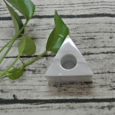 China Home Decoration Stone Candle Holder Marble Triangle Shape Candle Holder for sale