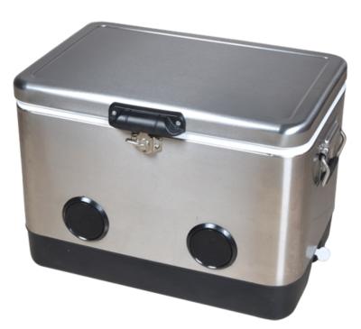 China Customized Logo Outdoor Sport Insulated Ice Chest Stainless Steel 54 Quart Cooler With Speaker for sale