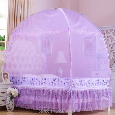 China Folded Purple Princess Mosquito Net Bed Canopy Pretty Queen Fashion Size Tent Mosquito Net for sale