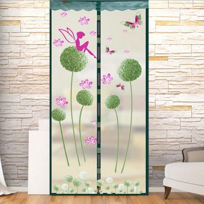 China Good Breathability Magnet Mesh Canvas Door Curtain Bedroom Screen Door for sale