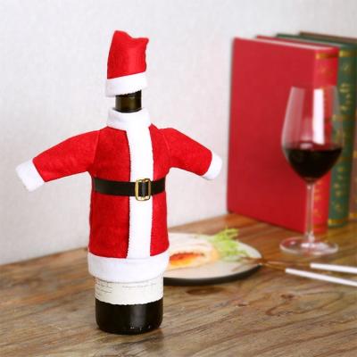 China Home Decorations Champagne Whiskey Bottle Cover Set Santa Fabric Wine Bottle Cover Chirstmas Decor Christmas for sale