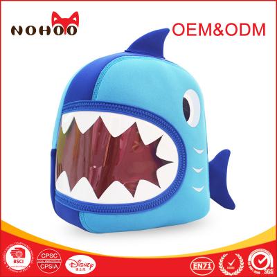 China Children cartoon gift cute school bags Shark style neoprene material for sale