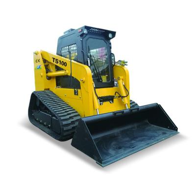 China Cultivate Track Crawler Skid Steer Loaders 1200kg 0.55cbm Bucket 100HP TS100 Rubber Track Mini Skid Steer Loader Attachments For Sale for sale