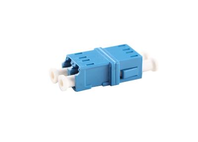 China LC Fiber Optic Adapter Singlemode Duplex , Short Flange Adapter for High Density Cabling for sale