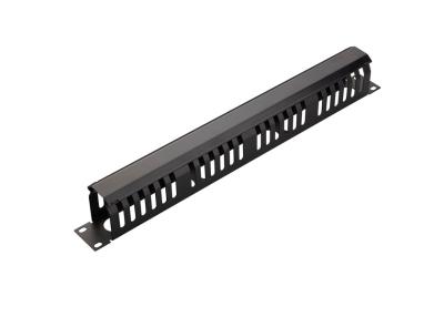 China 1U Rackmount Cable Manager with Metal Cover , 19 Inch Horizontal Rack Cable Management for sale