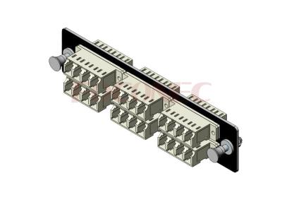 China Schwarzpulver beschichtete Faser der Faser-Optikadapter-Platte 24 mit Viererkabel-Adapter LC in mehreren Betriebsarten zu verkaufen