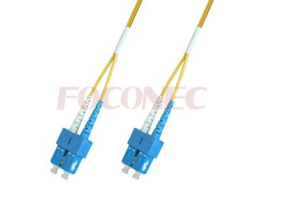 China SC Duplex Fiber Optic Patch Cord , Single-mode G652D / G657A Fiber Patch Cable for sale