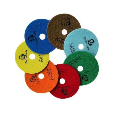 China Car Body 80mm AA Dry Polishing Pads For High Quality Diamond Polishing Pads For Grani Dry Marble And Granite Polishing Pad 3 Step for sale