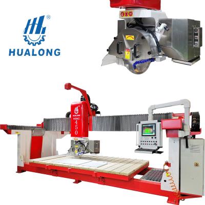 China Building Material Shops HUALONG Machinery HSNC-450 Stone Automatic Bridge Saw Granite CNC Marble Stone Cutting Machine For Slab Cutting To Size for sale