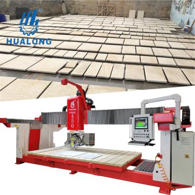 China Building Material Shops HUALONG Machinery HSNC-450 Stone Automatic Bridge Saw Granite CNC Marble Stone Cutting Machine For Slab Cutting To Size for sale