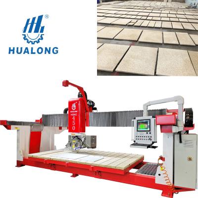 China Building Material Shops HUALONG Stone Machinery HSNC-450 Automatic Photoing Typesetting Vacuum Lifting Remote Control Bridge Saw Stone Marble Cutting Machine for sale