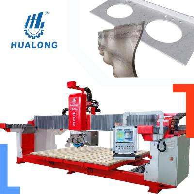 China HUALONG Building Material Stores Stonemachinery HKNC-500 CNC Bridge Saw 5 Axis Marble Granite Countertop Cutting Machine for sale