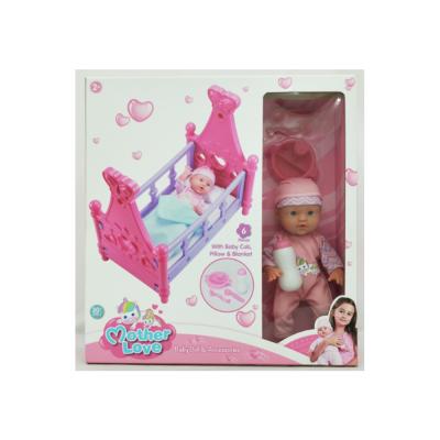 China 12 Inch Alive Cute Doll With Accessories 4pcs Baby - Doll Bed Toy For OEM Doll for sale