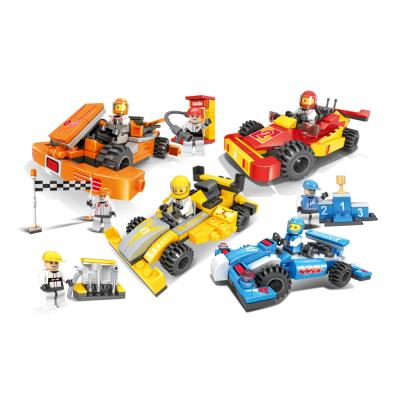 China Eco-Friendly 3 In 1 Building Block Plastic Deformation Pull Out Block Racing Car for sale